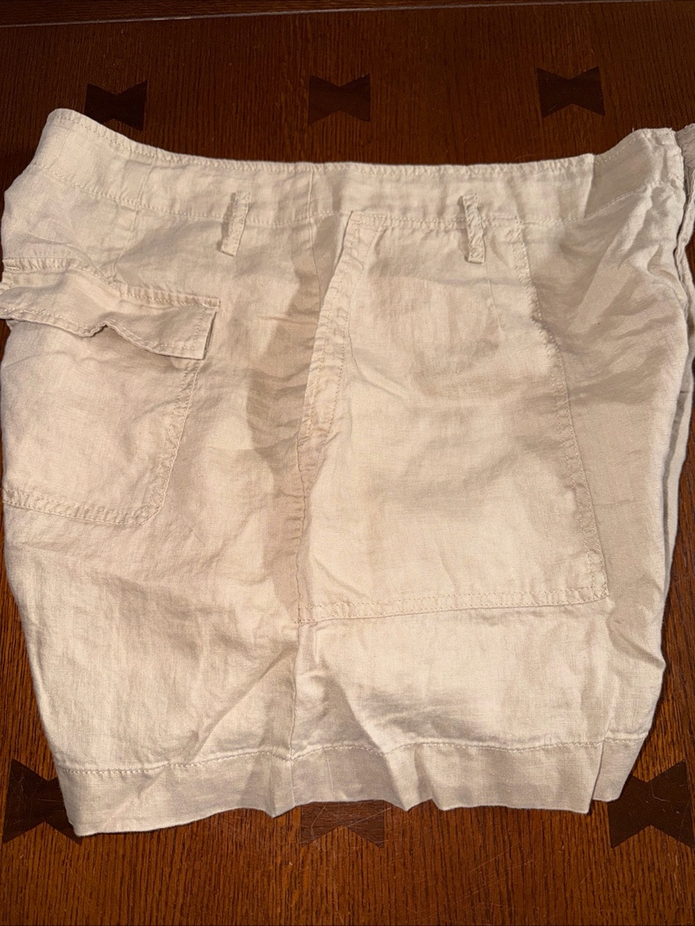 Lauren Ralph Lauren Lightweight Cream Linen Shorts with Pocket Detail Size 14